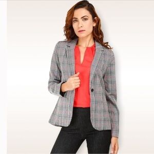 Gap Academy  Grid Plaid one button two pocket fully lined Blazer size 10